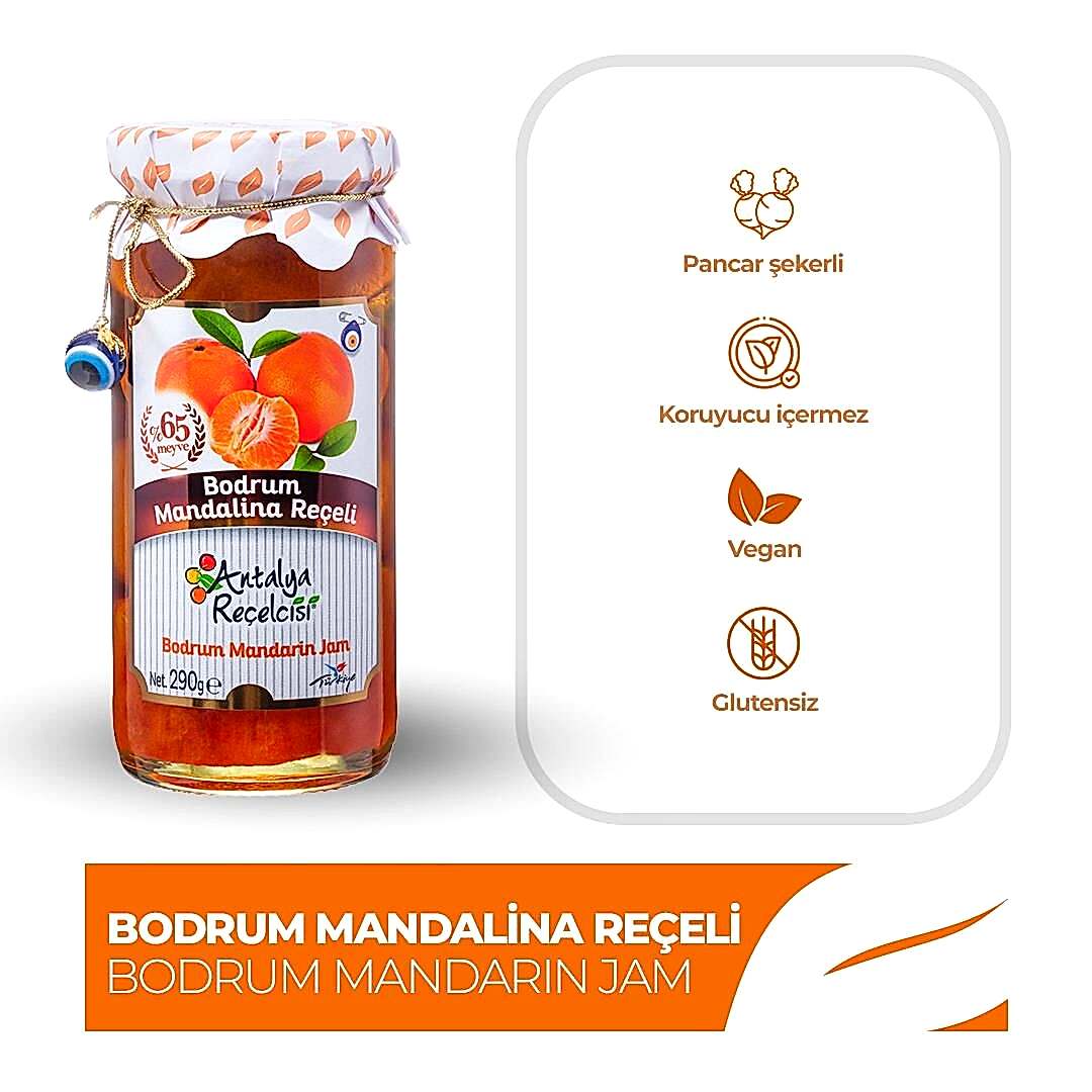 Antalya Reçelcisi Bodrum Mandalina 290g Gurme Serisi