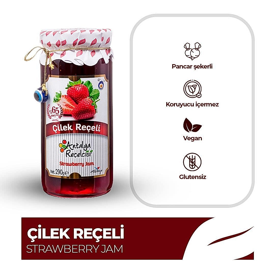 Antalya Reçelcisi Çilek Reçeli 290g Gurme Serisi