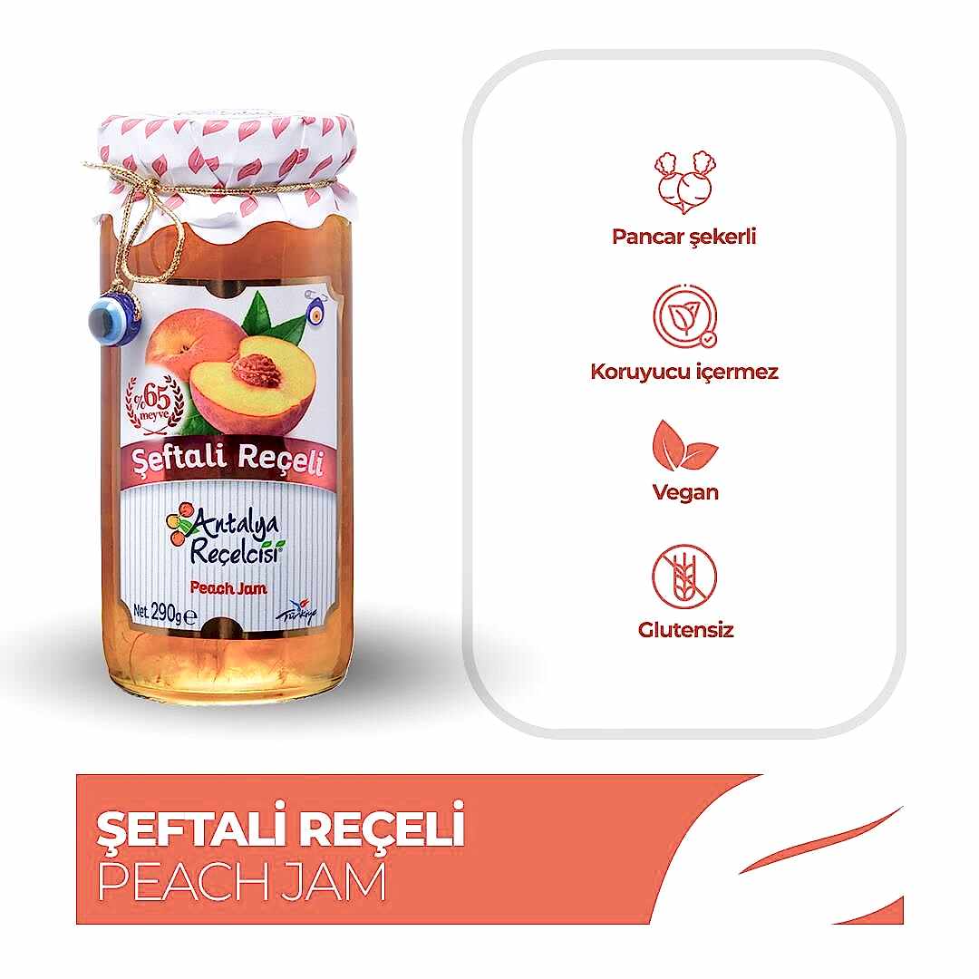 Antalya Reçelcisi Şeftali Reçeli 290g Gurme Serisi