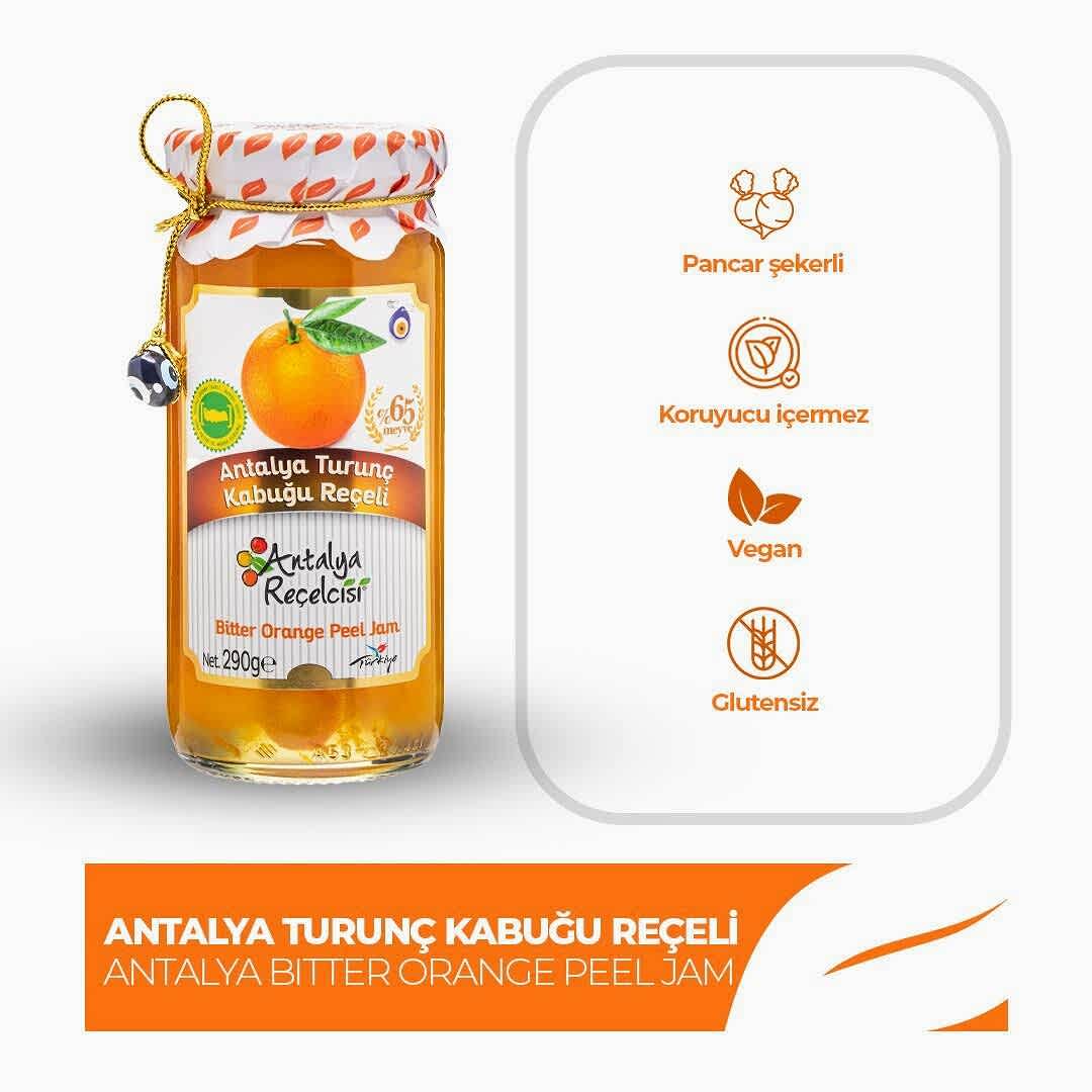 Antalya Reçelcisi Turunç Kabuğu Reçeli 290g Gurme Serisi