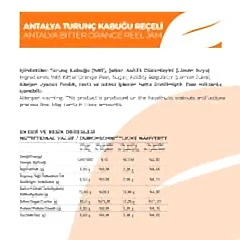 Antalya Reçelcisi Turunç Kabuğu Reçeli 290g Gurme Serisi