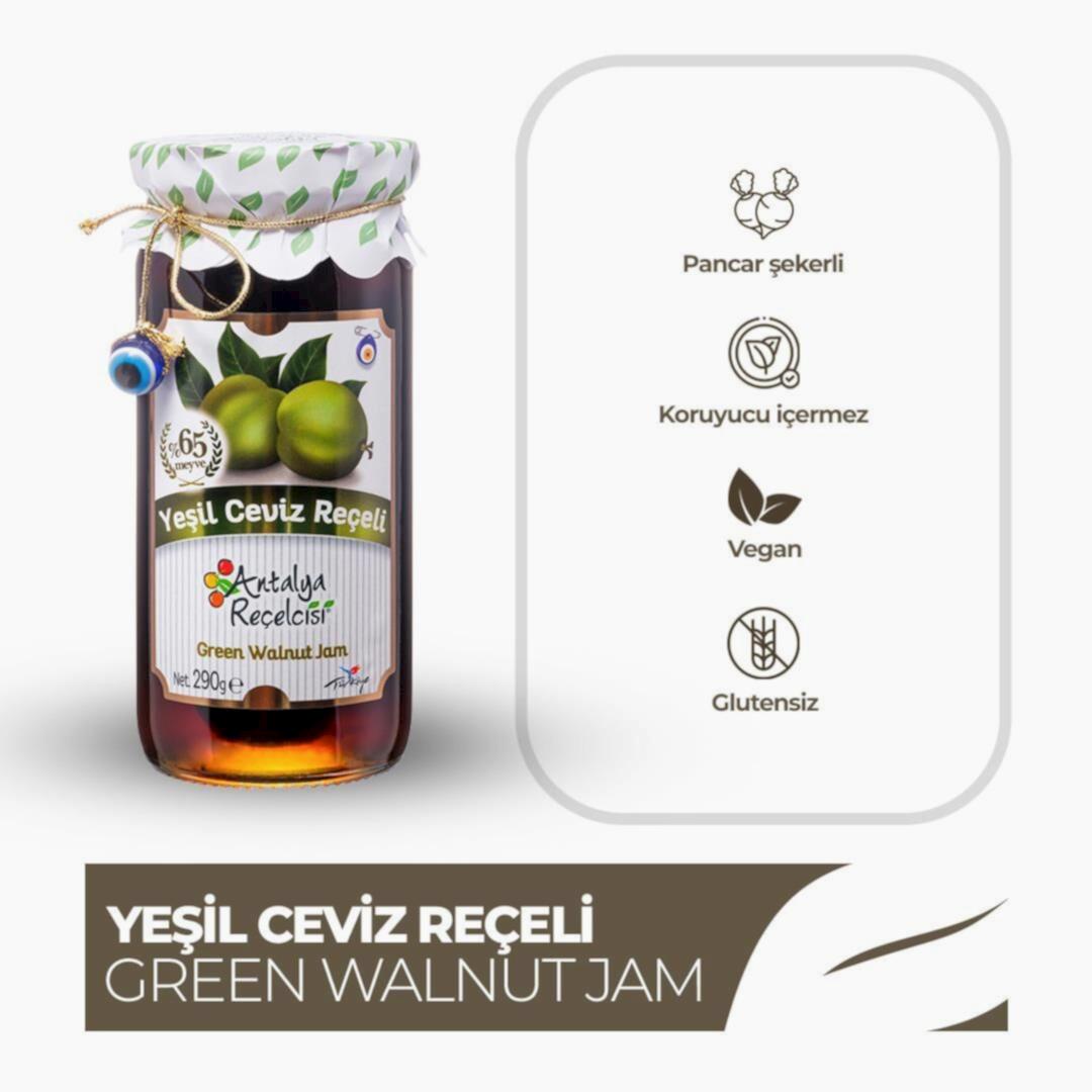Antalya Reçelcisi Yeşil Ceviz Reçeli 290g Gurme Serisi